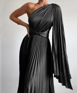 Robe archa plissée noire