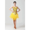 Robe à franges disco glam jaune