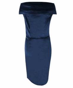 la Robe bardot velours bleu