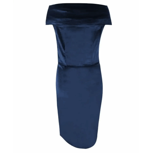 la Robe bardot velours bleu