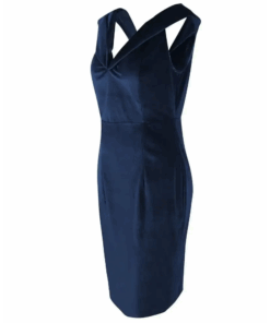 Robe bardot velours bleu