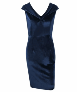 la Robe bardot velours bleu pour femme