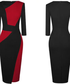 Robe chic graphique rouge & noire