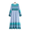 Robe longue bohème bleu turquoise