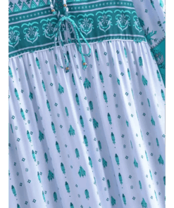 la Robe longue bohème bleu turquoise