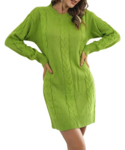 Robe Pull Câble Vert Fluo