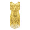 Robe charleston dorée à franges pailletées