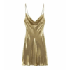 Robe dorée drapée dos nu