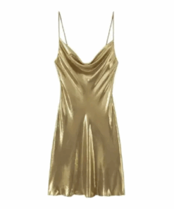 Robe dorée drapée dos nu