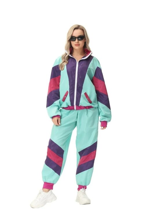 Survêtement oversize femme vert menthe & prune