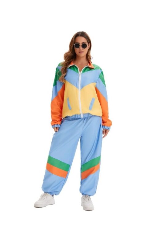 Survêtement multicolore rétro femme