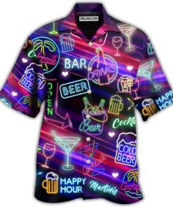 Chemise Année 80 Happy Hour Néon