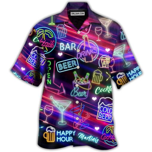 Chemise Année 80 Happy Hour Néon