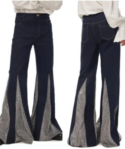 Jean Bleu & Paillettes Argent Années 80