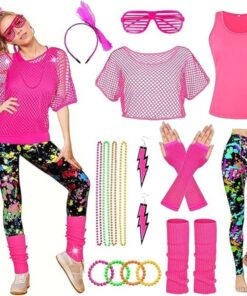 Ensemble Fluo Année 80 Multicolore