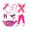 Kit accessoire année 80 rose fluo
