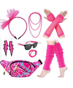 Kit accessoire année 80 rose fluo