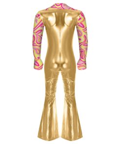 Combinaison Disco Homme Dorée & Psyché Rose