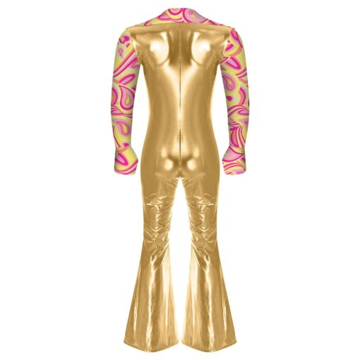 Combinaison Disco Homme Dorée & Psyché Rose