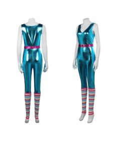 Combinaison année 80 disco turquoise