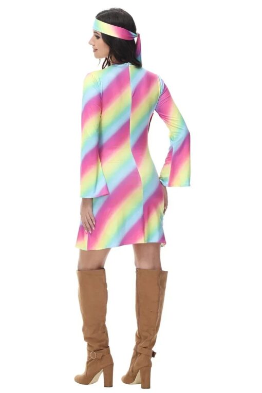 Robe Hippie Arc-en-Ciel & Gilet Frangé