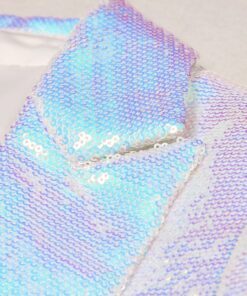 Blazer Holographique Blanc Irisé