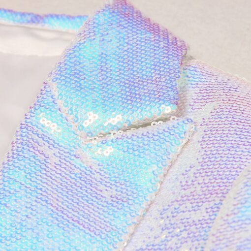 Blazer Holographique Blanc Irisé