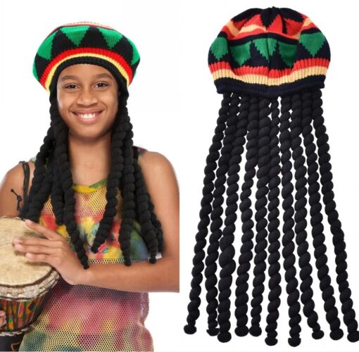 Bonnet Rasta Dreadlocks Tricolore