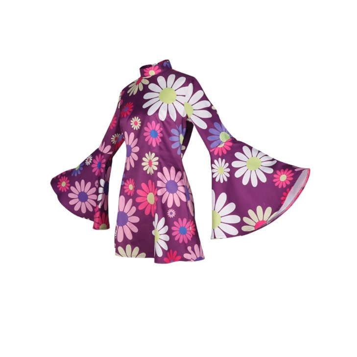 Robe année 80 fleurs psychédéliques