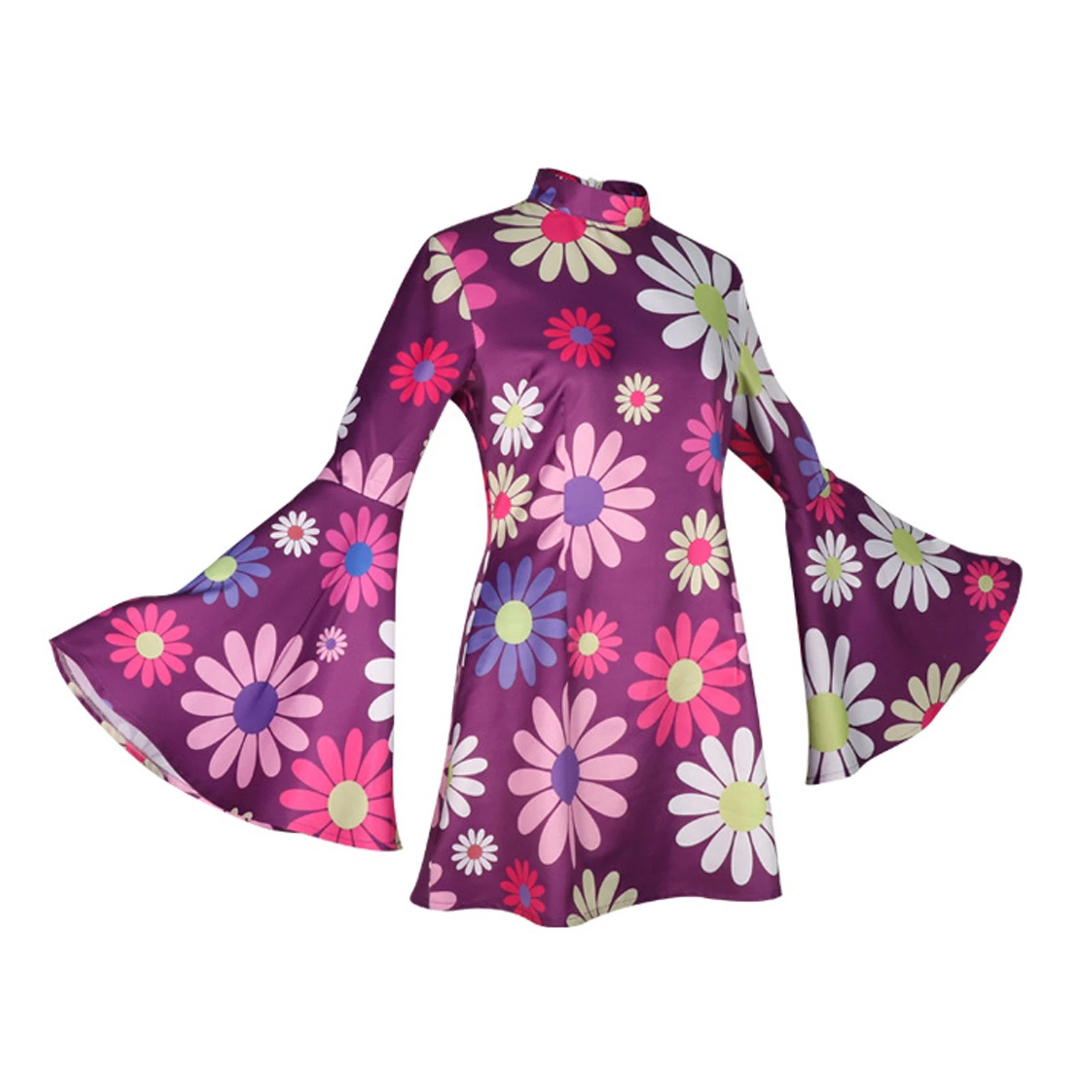 Robe année 80 fleurs psychédéliques