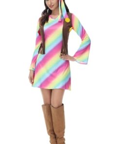 Robe Hippie Arc-en-Ciel & Gilet Frangé