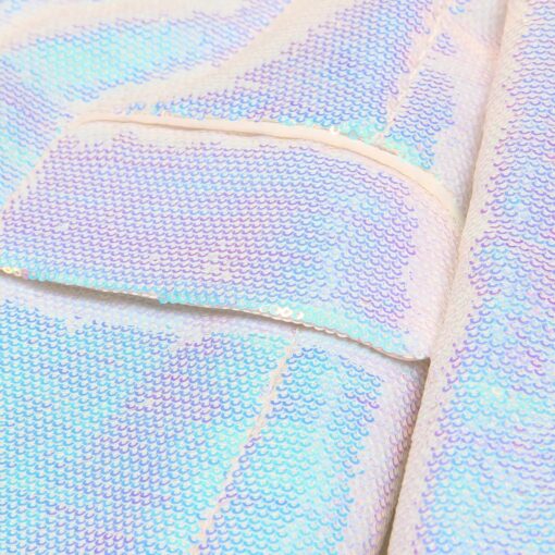 Blazer Holographique Blanc Irisé