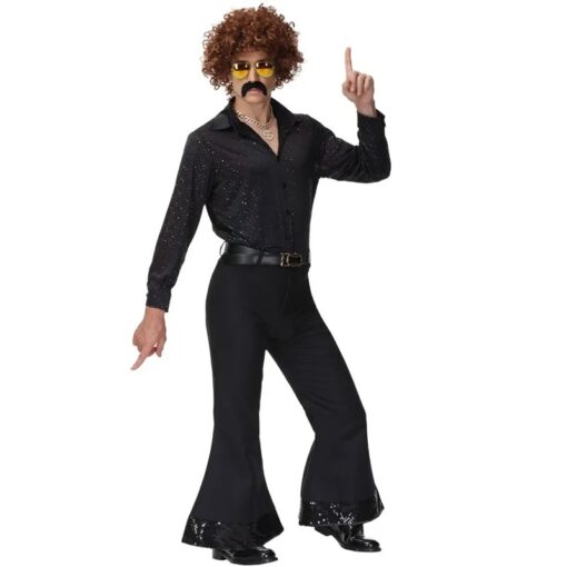 Ensemble Disco Homme Pailleté Noir