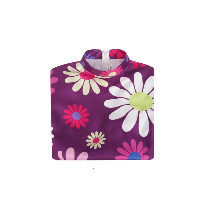 Robe année 80 fleurs psychédéliques