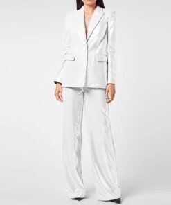 Tailleur Pailleté Fuchsia Flamme blanc