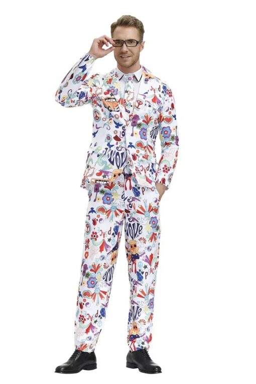 Costume Psychédélique Blanc Peace & Love
