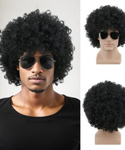 Perruque Afro Homme Noire Deluxe