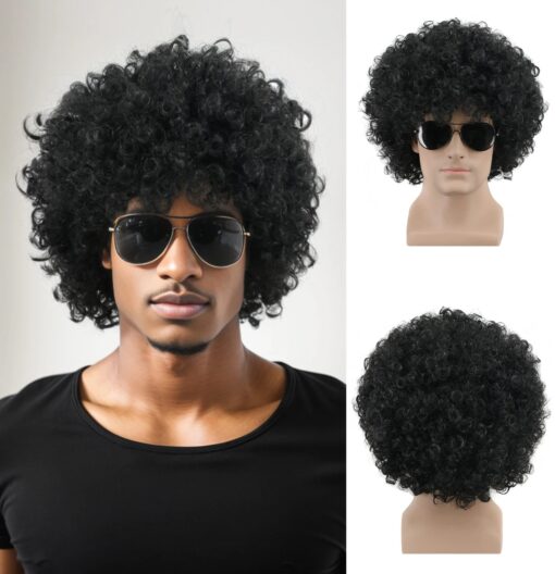 Perruque Afro Homme Noire Deluxe