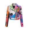 Veste année 80 multicolore punk
