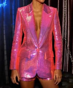 Blazer Holographique Blanc Irisé