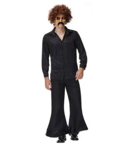 Ensemble Disco Homme Pailleté Noir