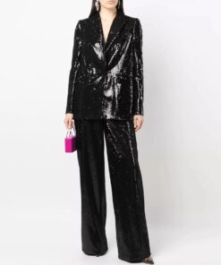 Tailleur Pailleté Fuchsia Flamme Noir