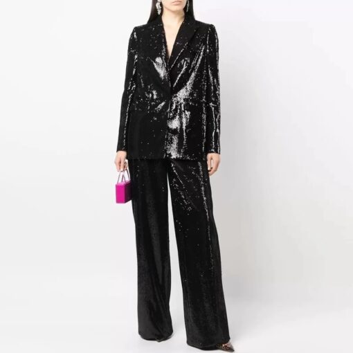 Tailleur Pailleté Fuchsia Flamme Noir