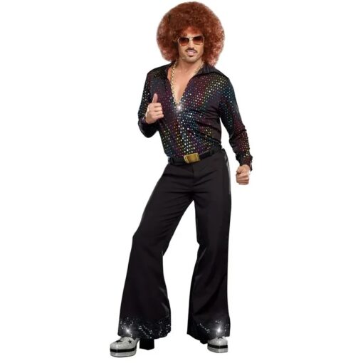 Ensemble Disco Homme Pailleté Noir