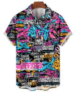 Chemise Année 80 Graffiti Style
