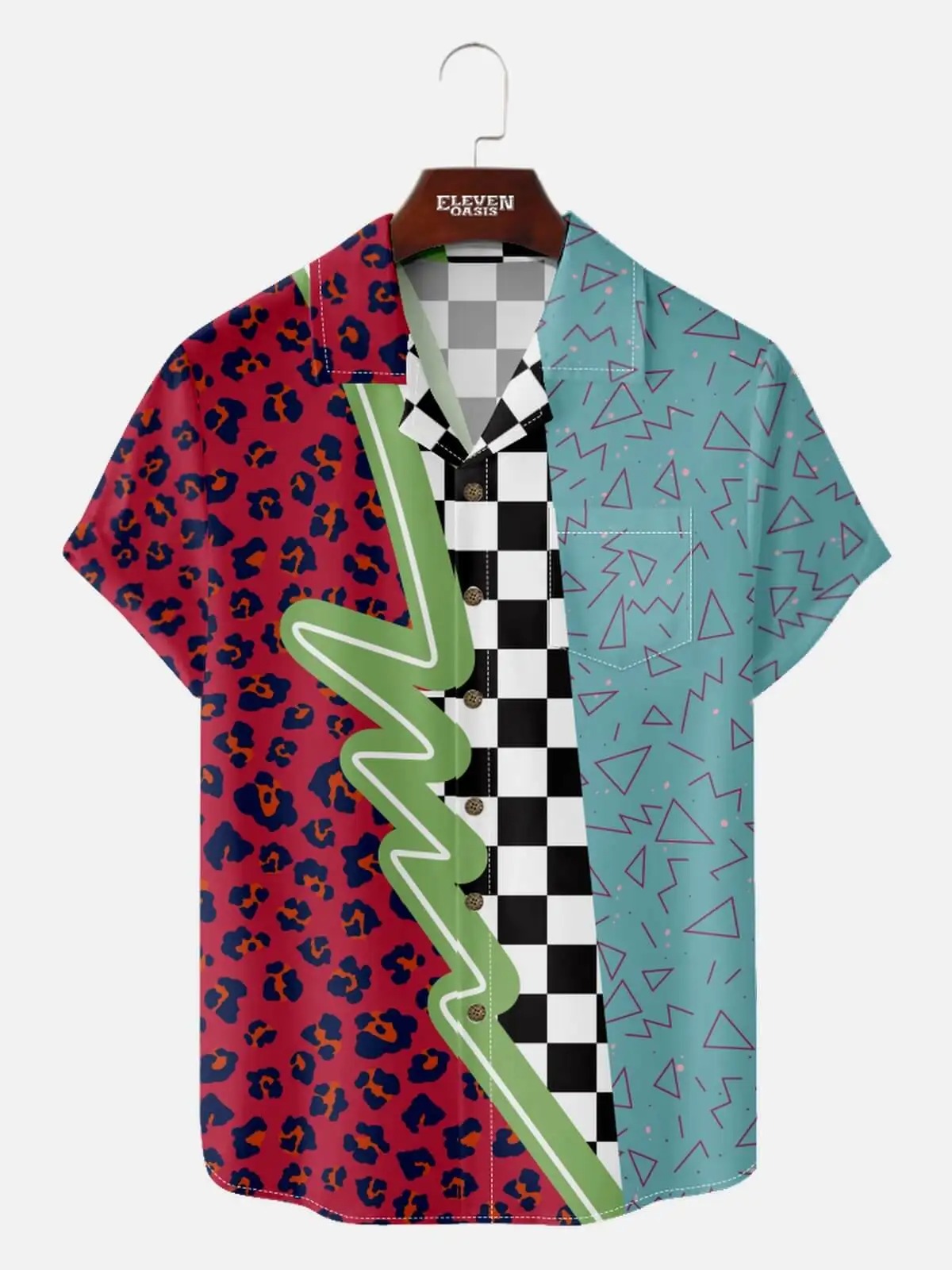 Chemise année 80 graphique patchwork