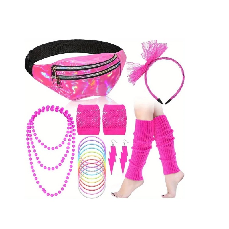 Set accessoire année 80 fluo