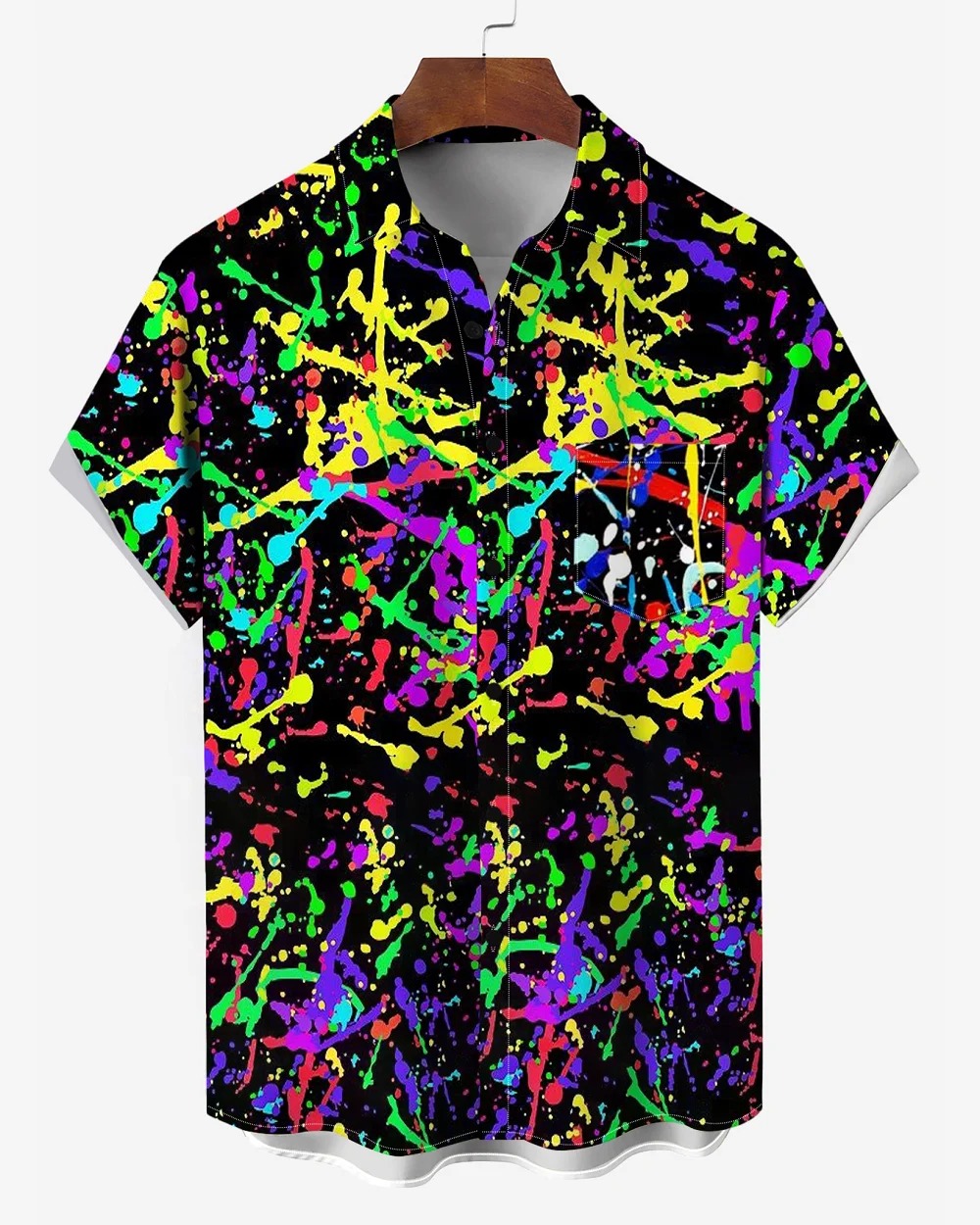 Chemise année 80 peinture fluo