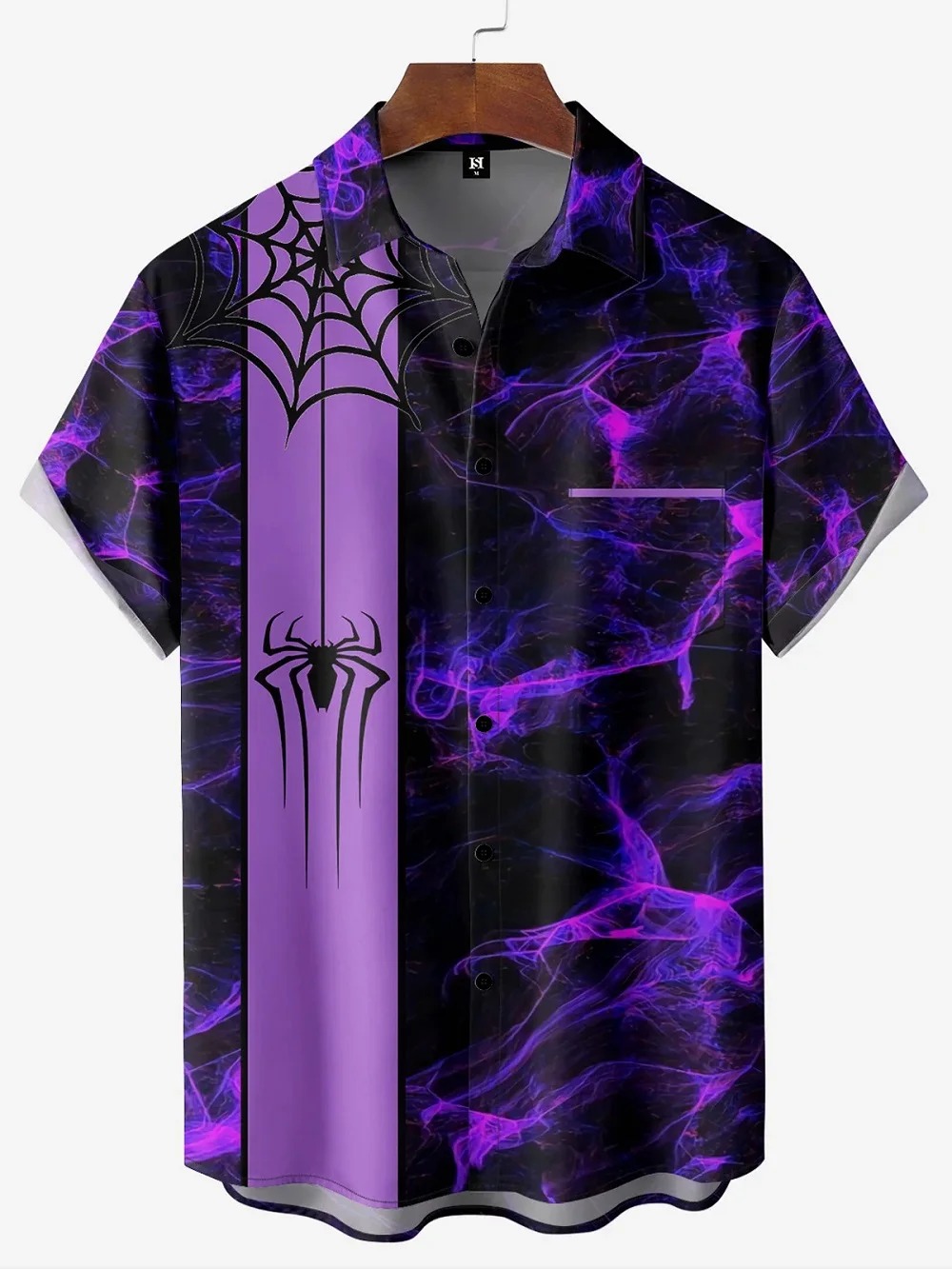 Chemise année 80 araignée violette