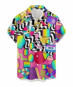 Chemise Année 80 Multicolore Pop Art